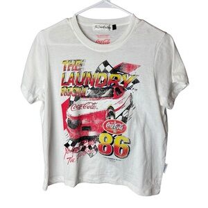 The Laundry Room White Tee with Red and Yellow Graphic